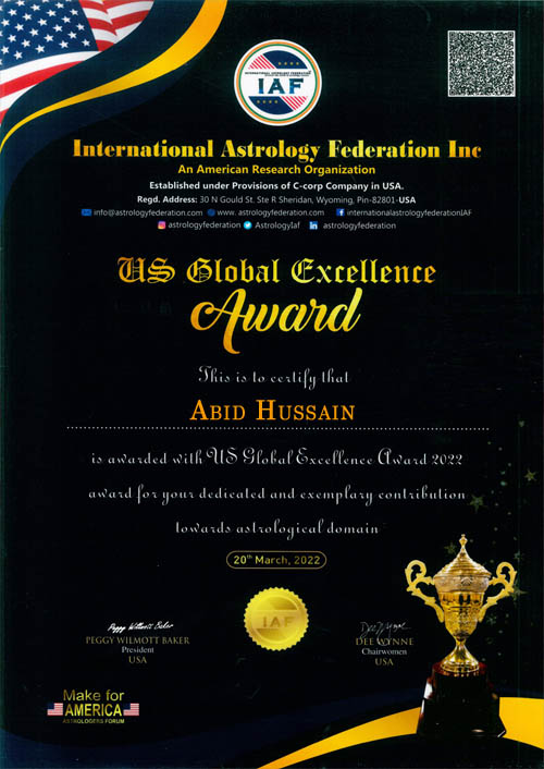 Award Winner Abid Hussain